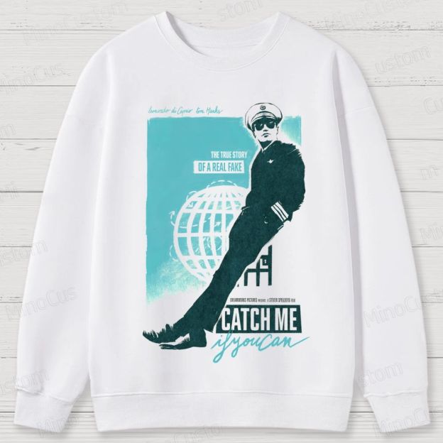 Catch Me If You Can Scene and Title Graphic Washed Vintage Sweatshirt