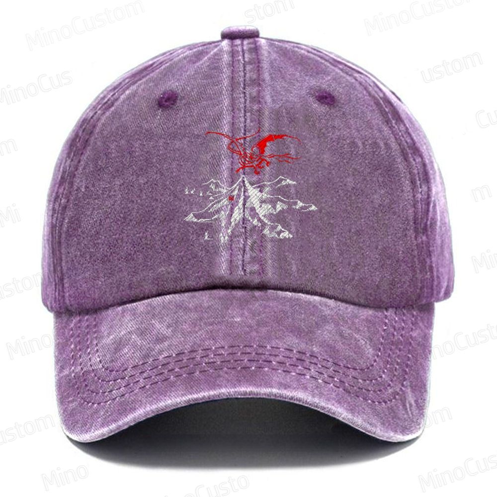  Lord of the Rings  Dragon & Mountain Embroidered Washed Cap