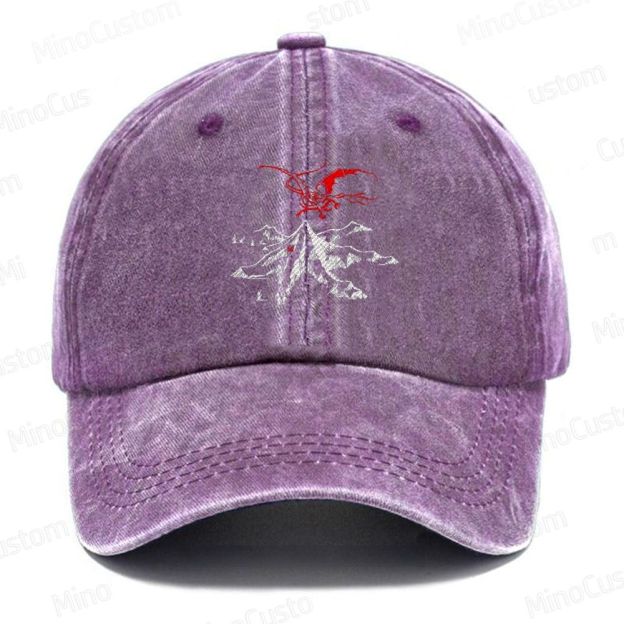  Lord of the Rings  Dragon & Mountain Embroidered Washed Cap