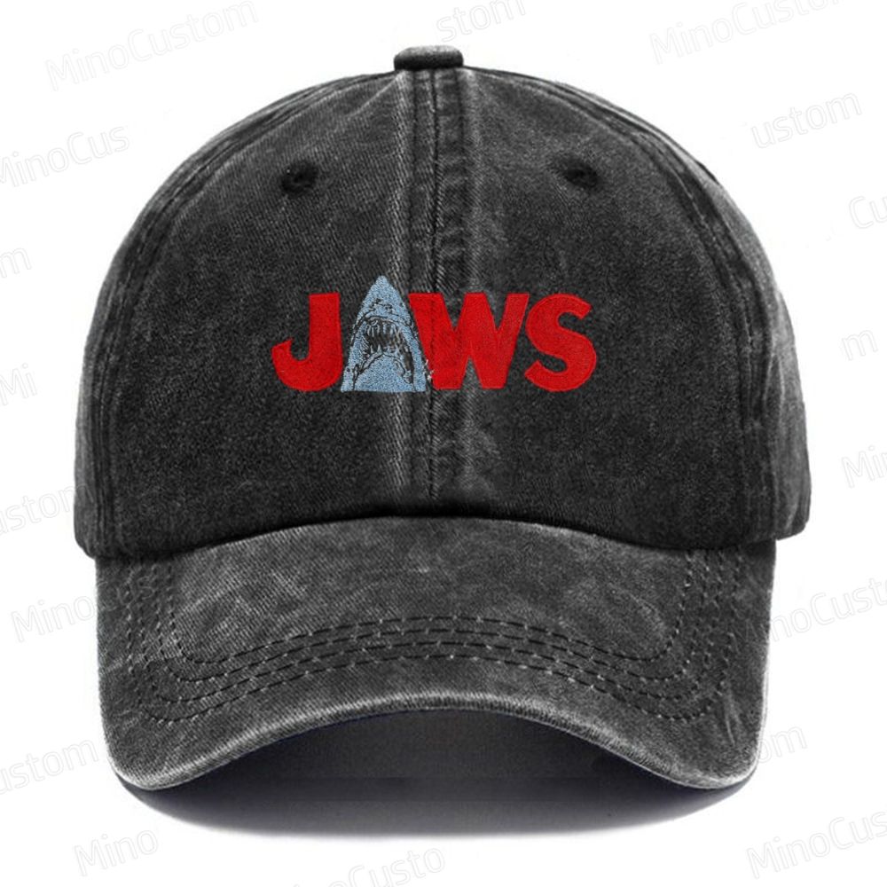 Jaws Embroidered Washed Cap 