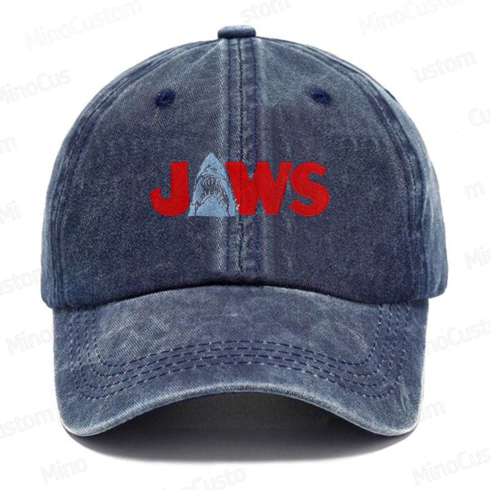 Jaws Embroidered Washed Cap 