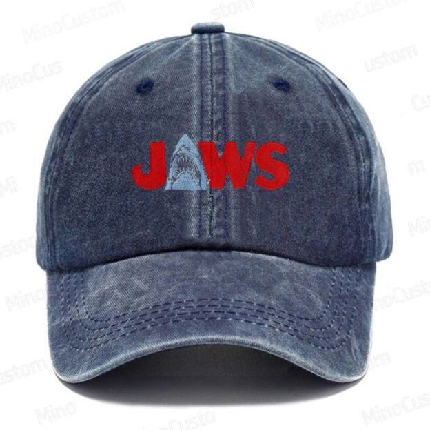 Jaws Embroidered Washed Cap 