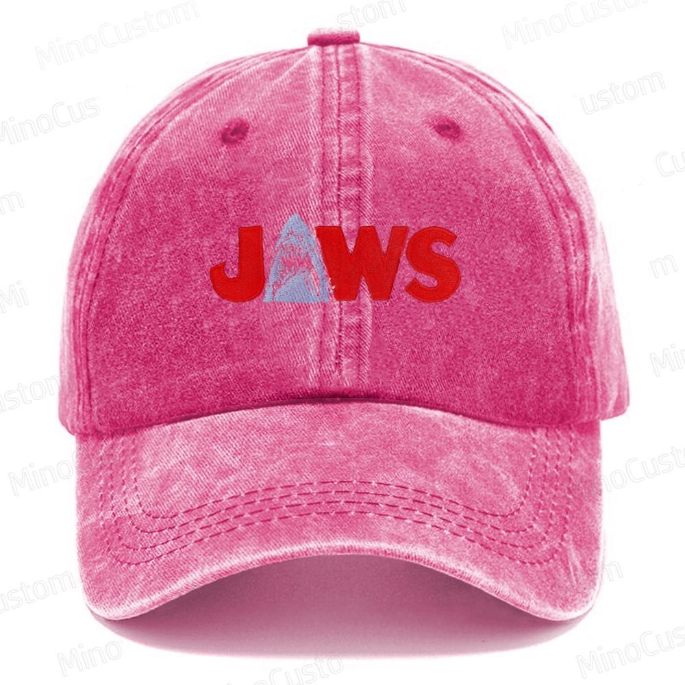 Jaws Embroidered Washed Cap 
