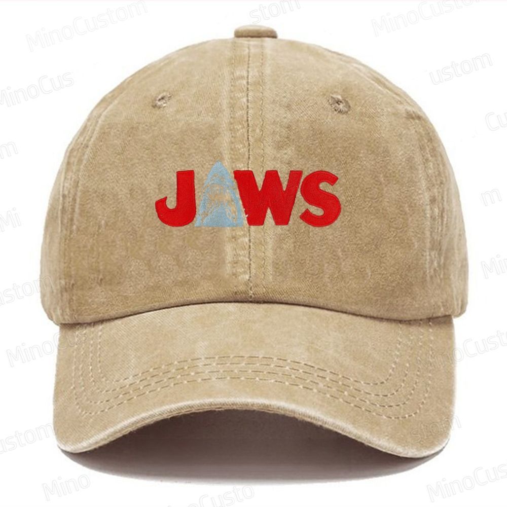 Jaws Embroidered Washed Cap 