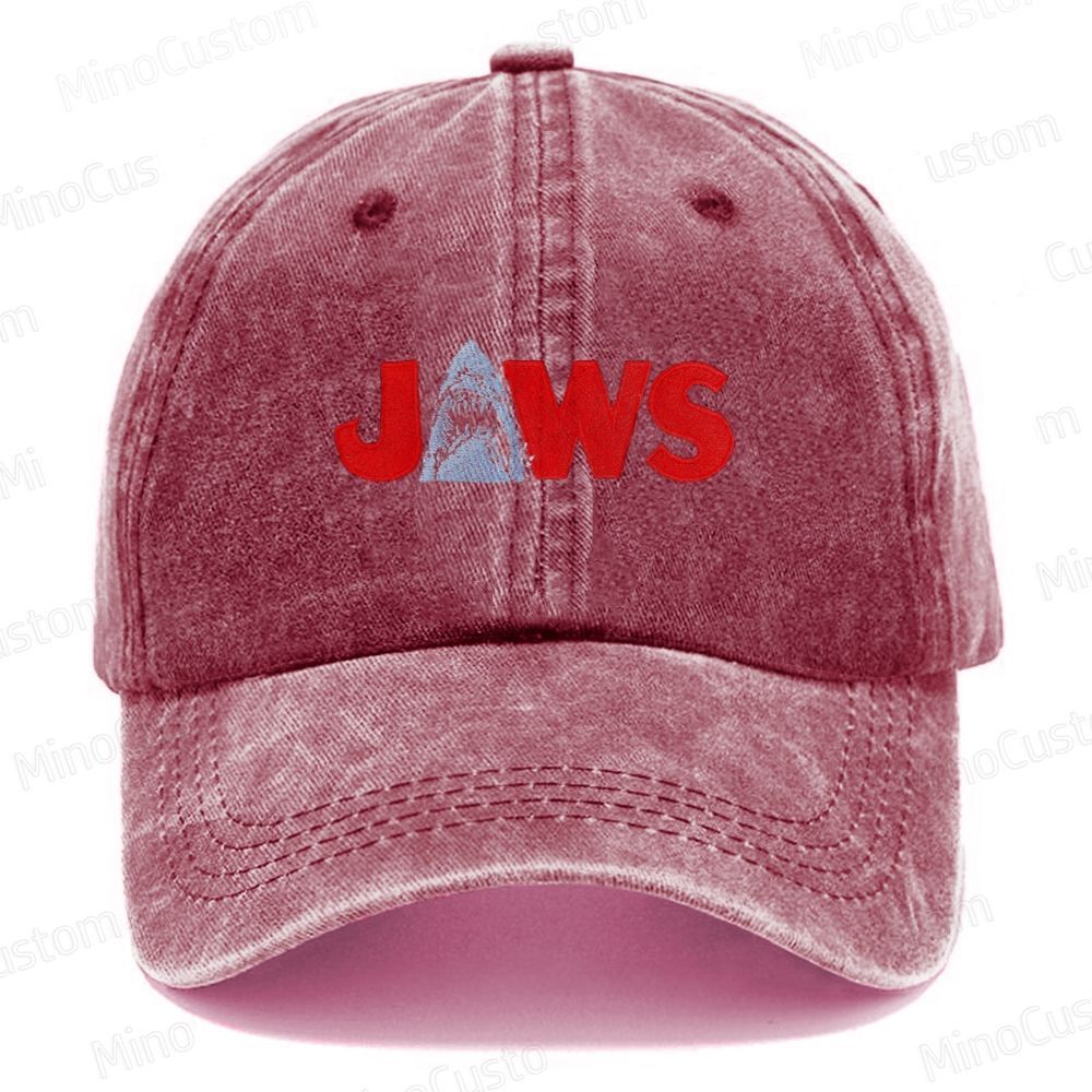 Jaws Embroidered Washed Cap 