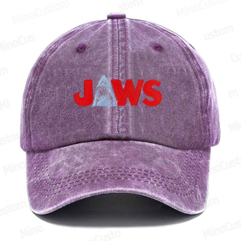 Jaws Embroidered Washed Cap 