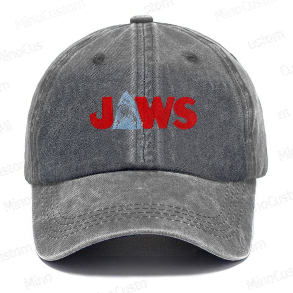 Jaws Embroidered Washed Cap 