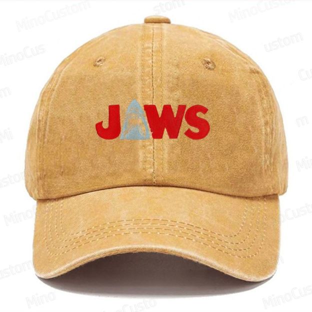 Jaws Embroidered Washed Cap 