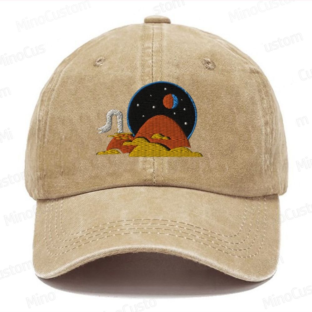 Arrakis Space Planet Embroidered Washed Cap