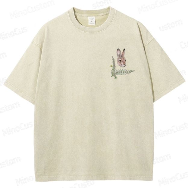 Watership Down Rabbit & Quote Graphic Washed Vintage T - Shirt