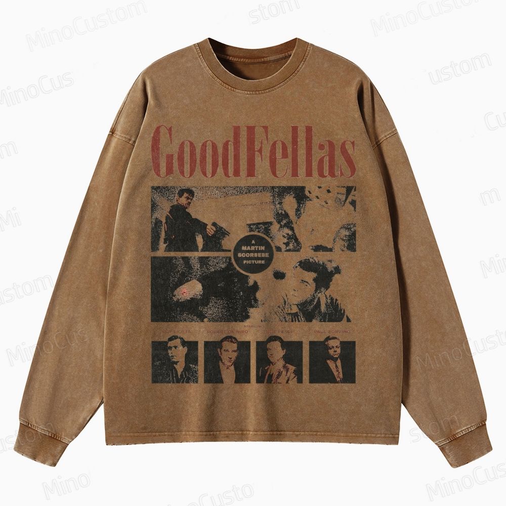 Goodfellas Scene & Cast Collage Graphic Washed Vintage Sweatshirt