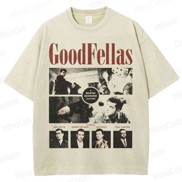 Goodfellas Scene & Cast Collage Graphic Washed Vintage T - Shirt