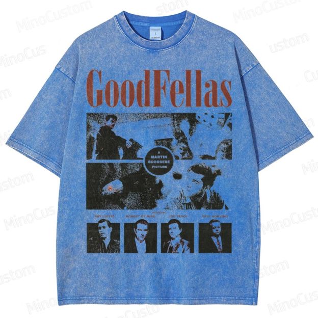 Goodfellas Scene & Cast Collage Graphic Washed Vintage T - Shirt