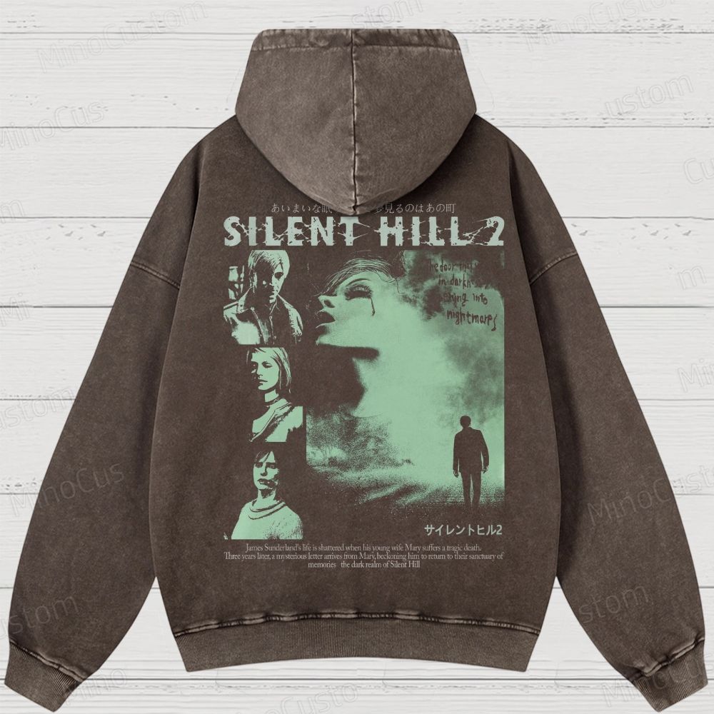 Vintage 90s Bootleg Style Silent Hill II Washed Hoodies