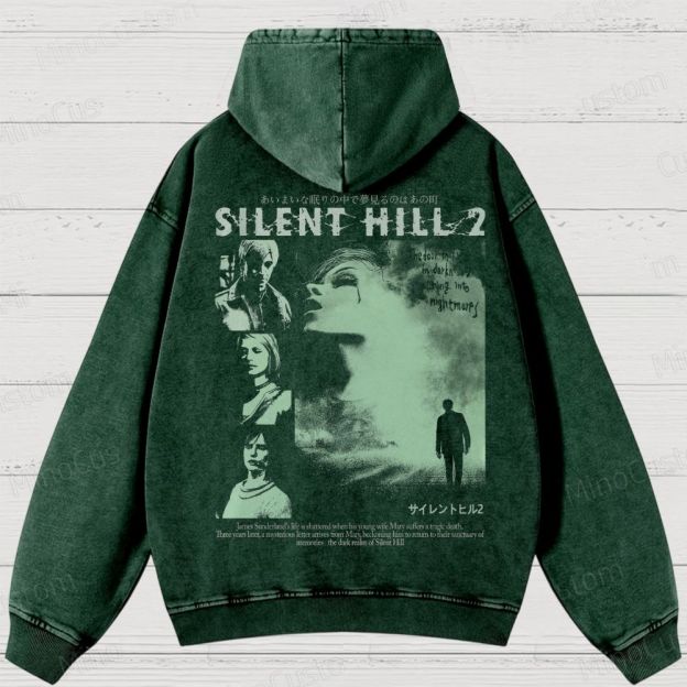 Vintage 90s Bootleg Style Silent Hill II Washed Hoodies