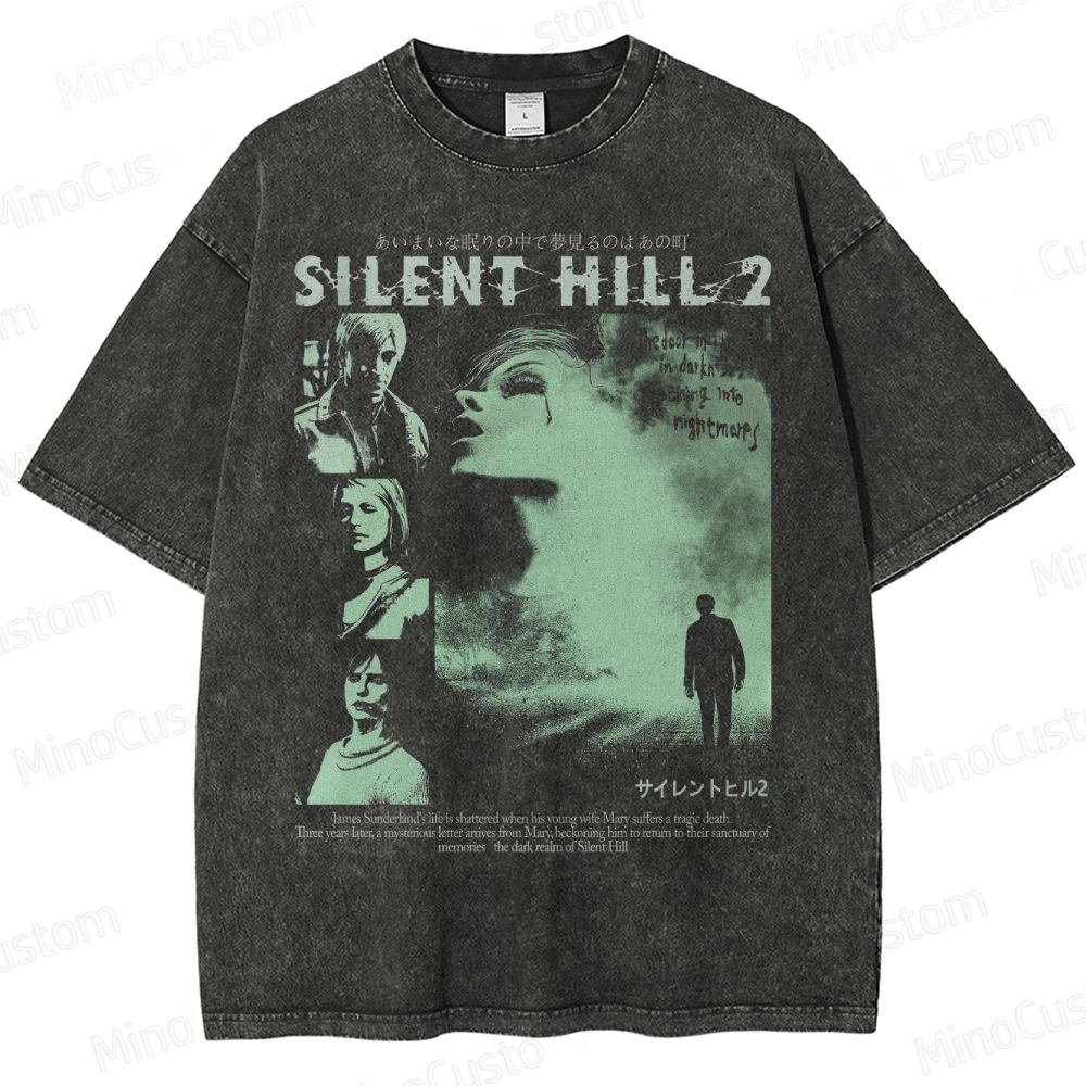 Vintage 90s Bootleg Style Silent Hill II Washed T-Shirt 