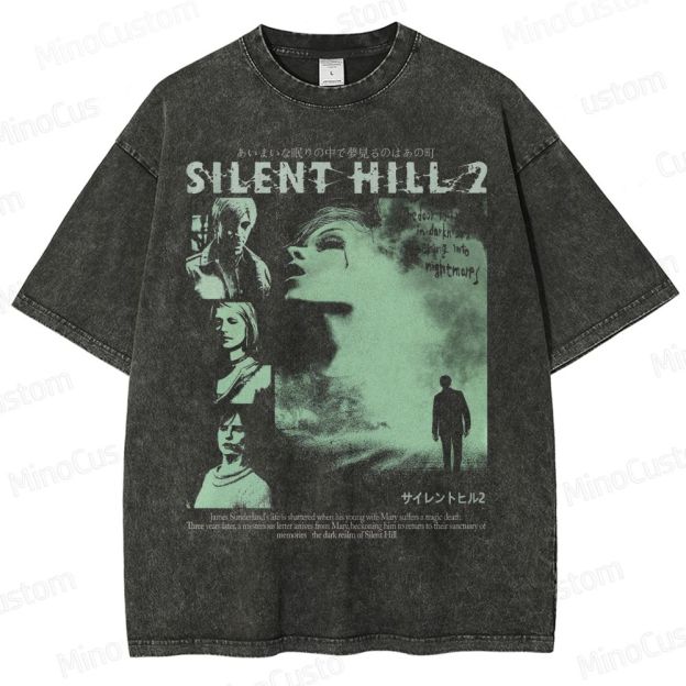 Vintage 90s Bootleg Style Silent Hill II Washed T-Shirt 