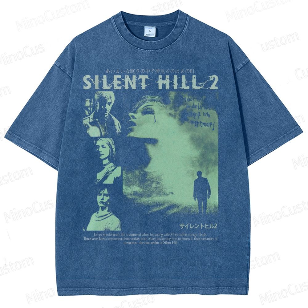 Vintage 90s Bootleg Style Silent Hill II Washed T-Shirt 