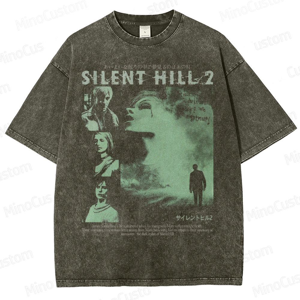 Vintage 90s Bootleg Style Silent Hill II Washed T-Shirt 