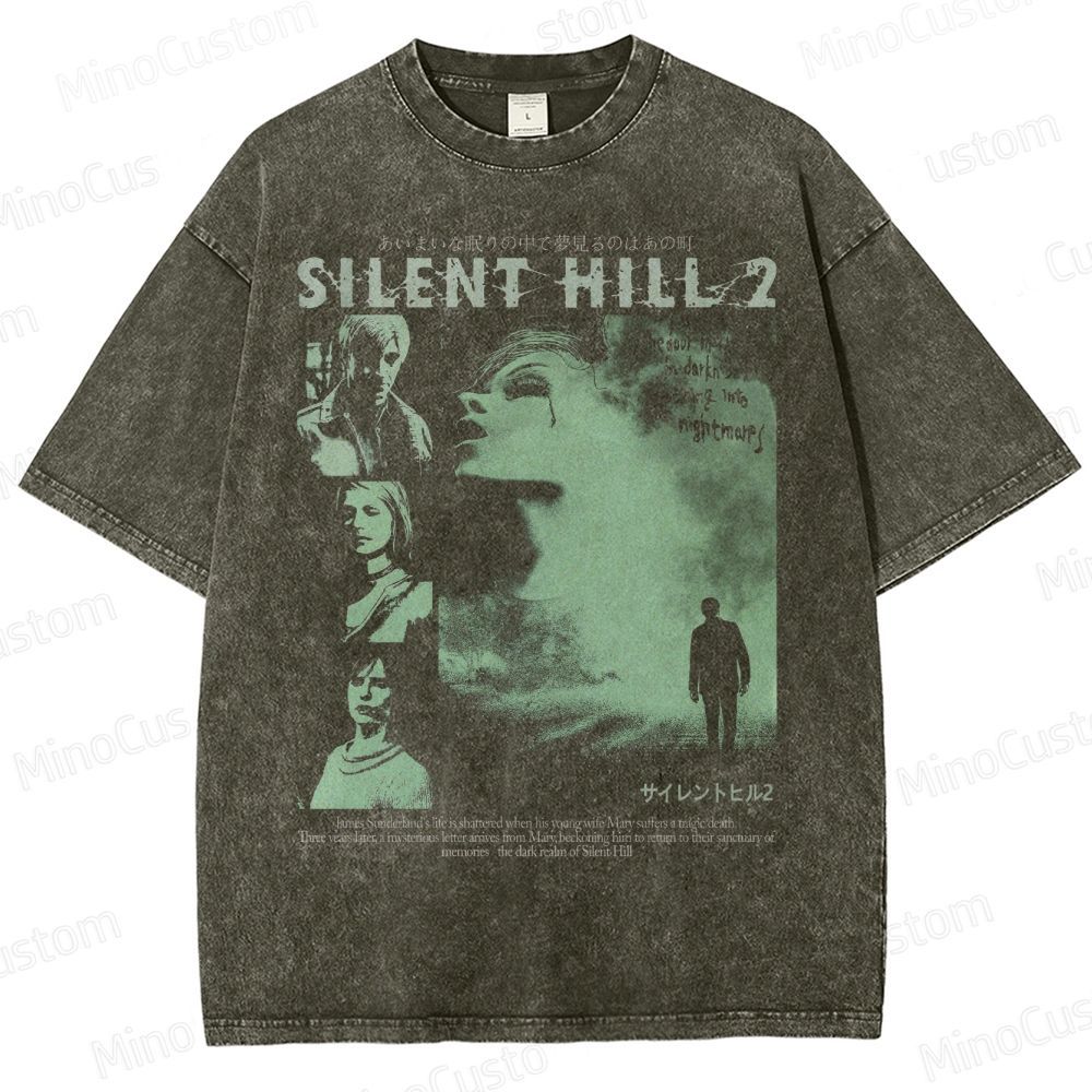 Vintage 90s Bootleg Style Silent Hill II Washed T-Shirt 