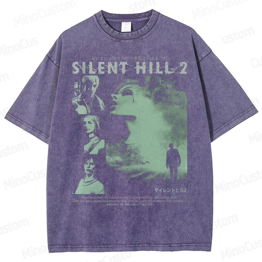 Vintage 90s Bootleg Style Silent Hill II Washed T-Shirt 