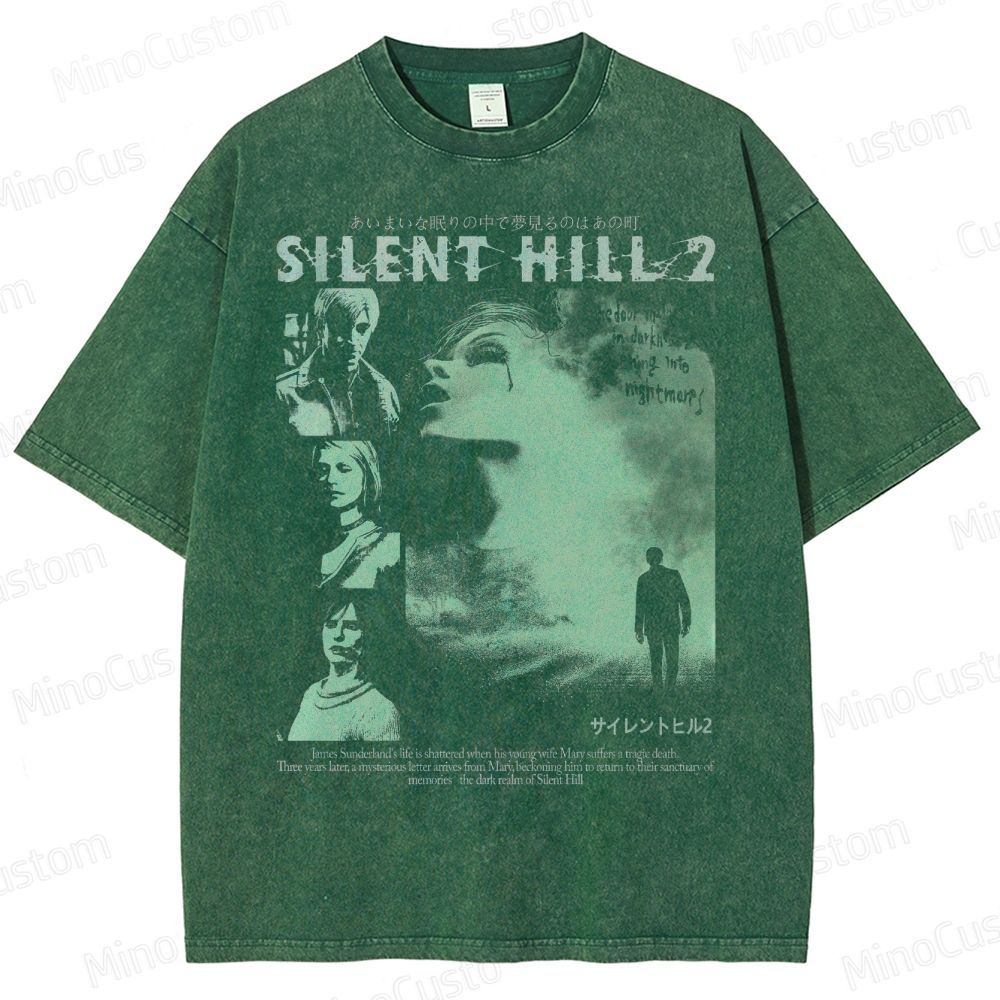 Vintage 90s Bootleg Style Silent Hill II Washed T-Shirt 