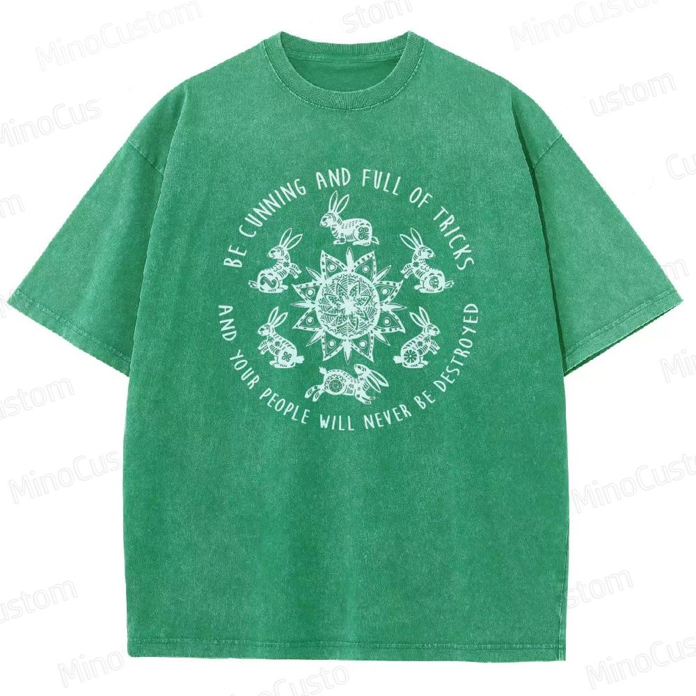 Watership Down Rabbit and Quote Graphic Washed Vintage T - Shirt