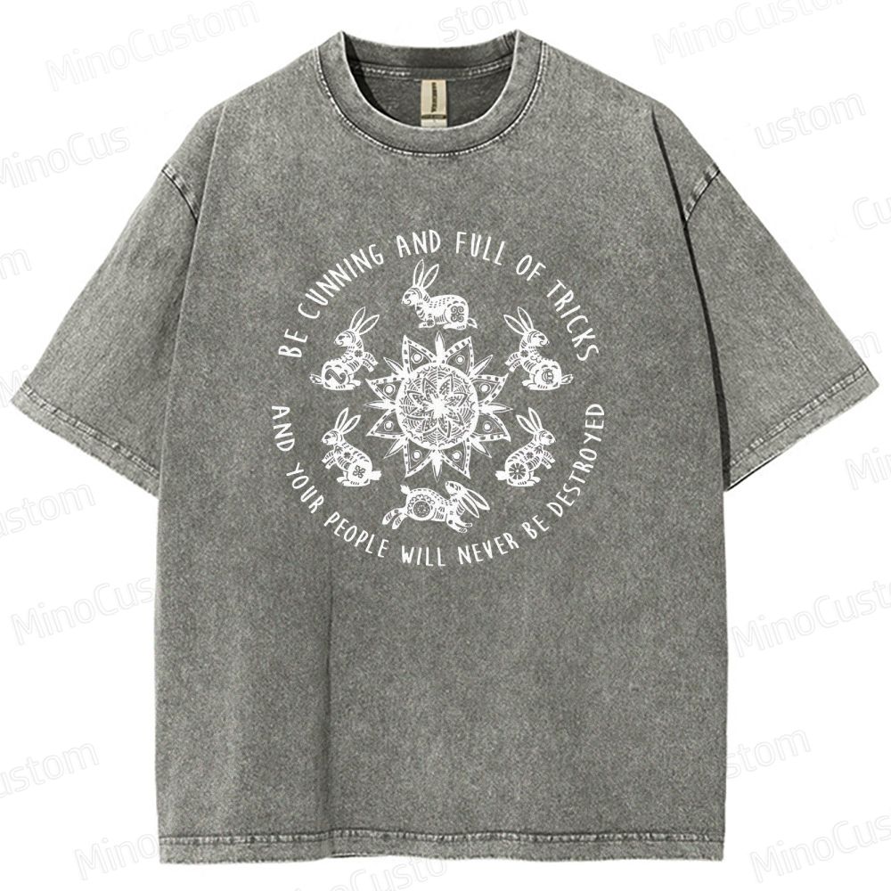 Watership Down Rabbit and Quote Graphic Washed Vintage T - Shirt