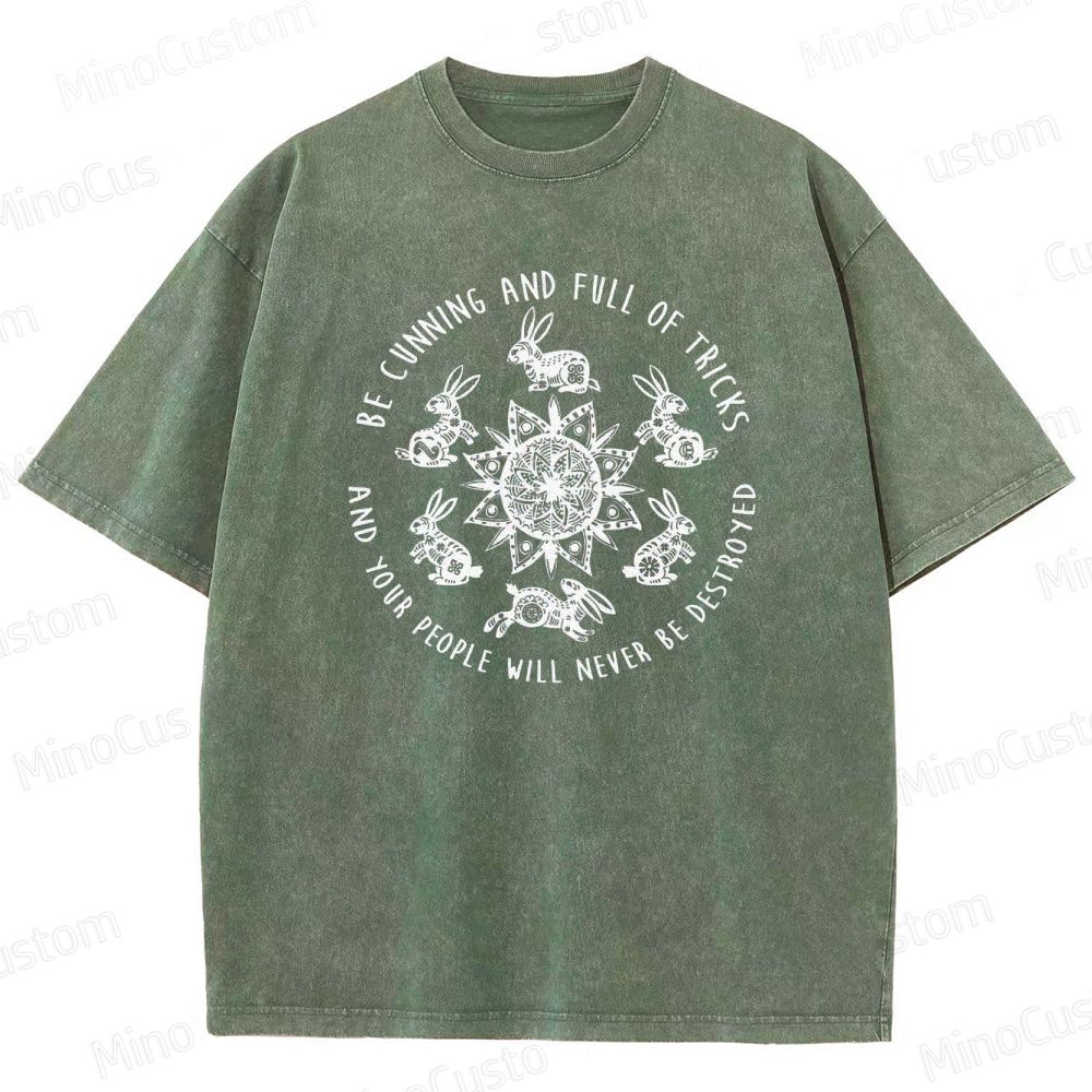 Watership Down Rabbit and Quote Graphic Washed Vintage T - Shirt