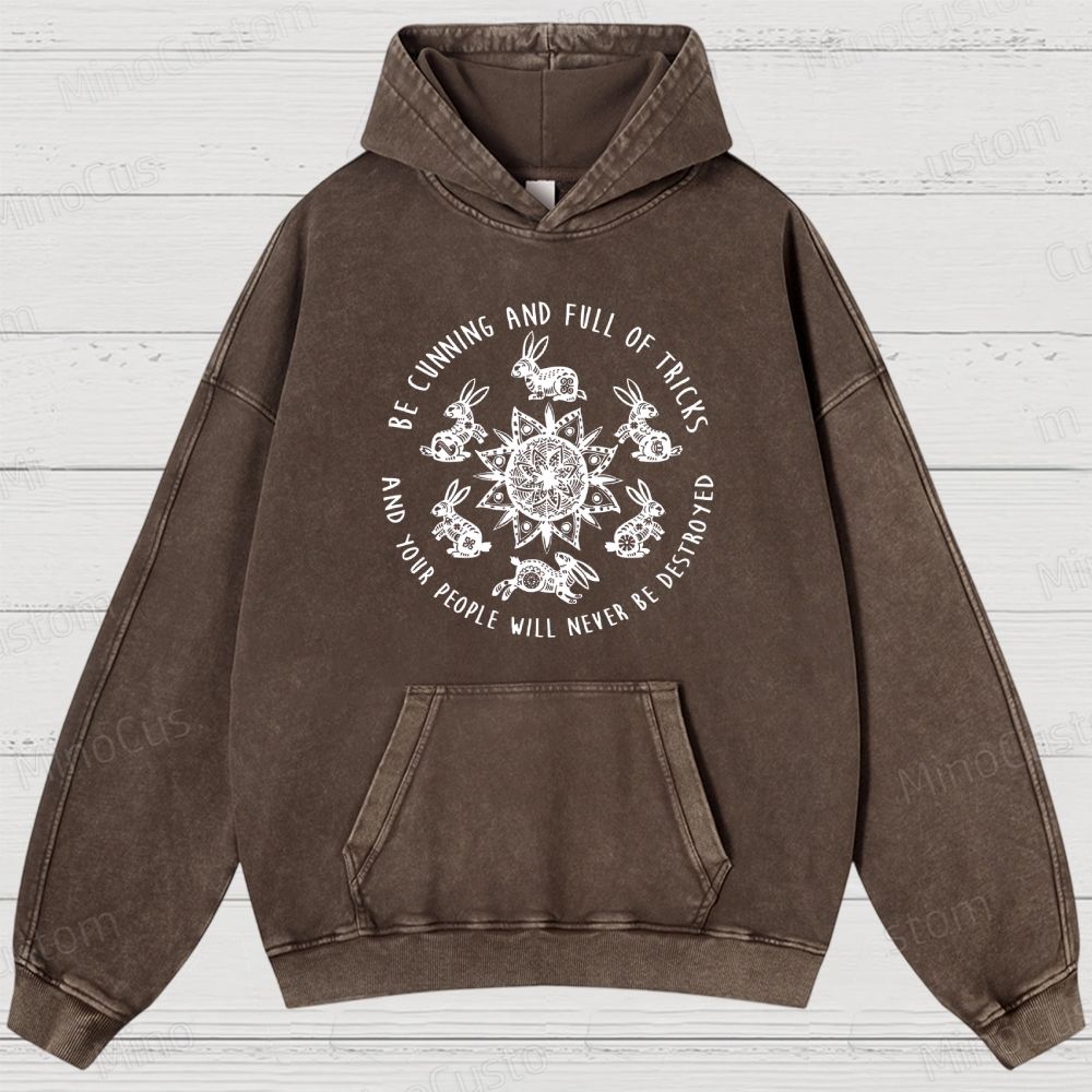 Watership Down Rabbit & Quote Graphic Washed Vintage Hoodie