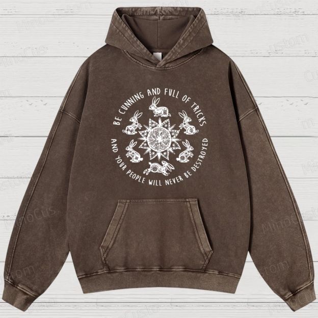 Watership Down Rabbit & Quote Graphic Washed Vintage Hoodie