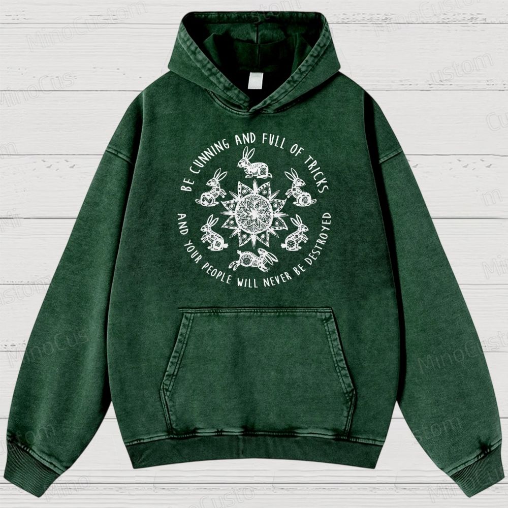 Watership Down Rabbit & Quote Graphic Washed Vintage Hoodie