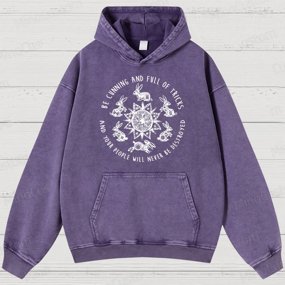 Watership Down Rabbit & Quote Graphic Washed Vintage Hoodie
