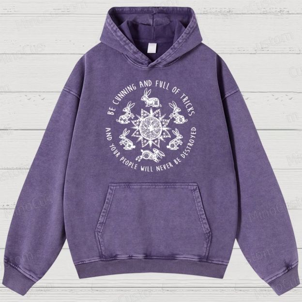 Watership Down Rabbit & Quote Graphic Washed Vintage Hoodie