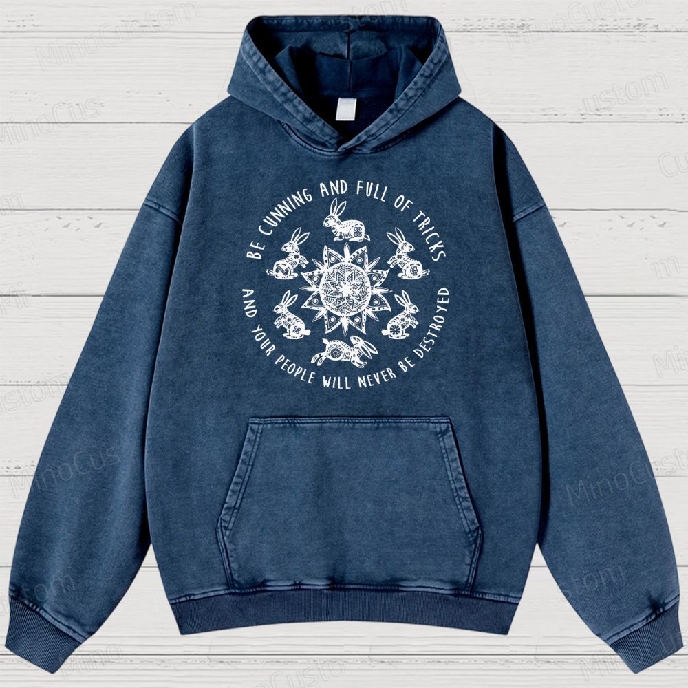 Watership Down Rabbit & Quote Graphic Washed Vintage Hoodie