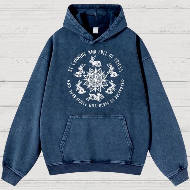 Watership Down Rabbit & Quote Graphic Washed Vintage Hoodie