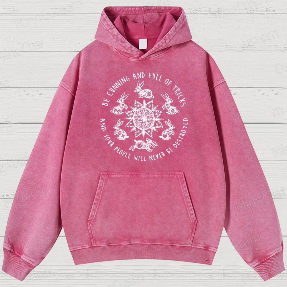 Watership Down Rabbit & Quote Graphic Washed Vintage Hoodie