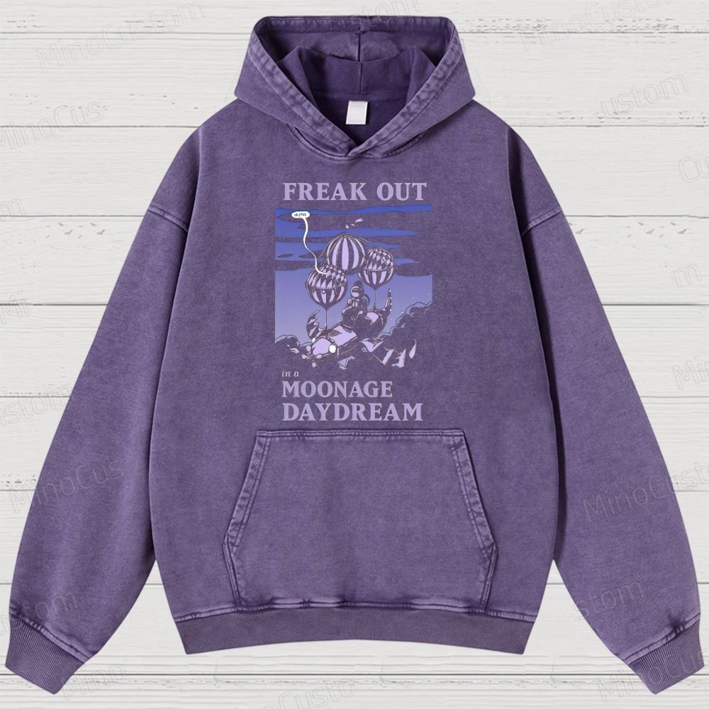 Moonage Daydream Graphic Washed Vintage Hoodie