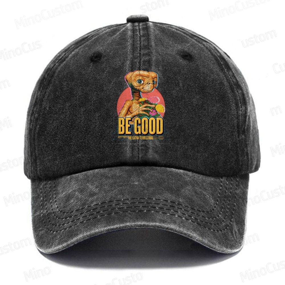 E.T. "Be Good" Retro Sci-Fi  Casual Washed Cap 