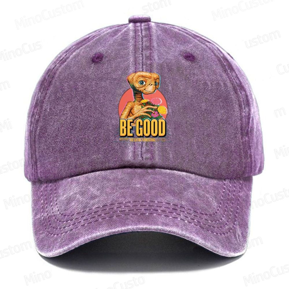 E.T. "Be Good" Retro Sci-Fi  Casual Washed Cap 