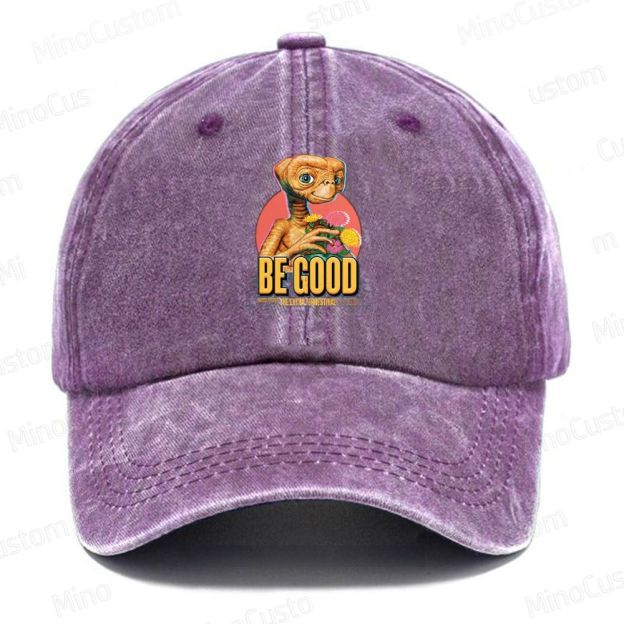 E.T. "Be Good" Retro Sci-Fi  Casual Washed Cap 