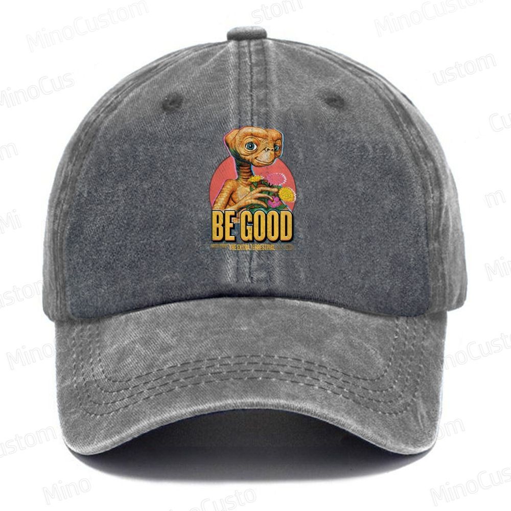 E.T. "Be Good" Retro Sci-Fi  Casual Washed Cap 