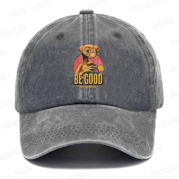 E.T. "Be Good" Retro Sci-Fi  Casual Washed Cap 