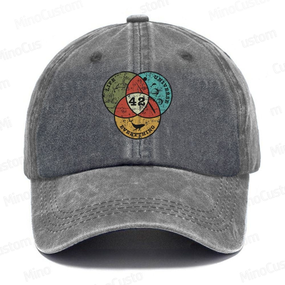 Life, The Universe & Everything NerdyGraphic Casual Washed Cap 