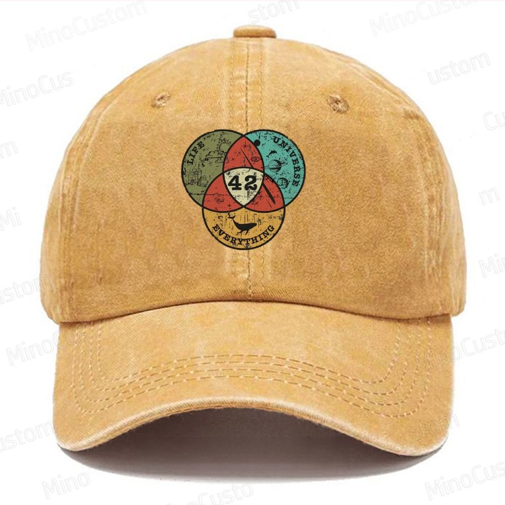 Life, The Universe & Everything NerdyGraphic Casual Washed Cap 