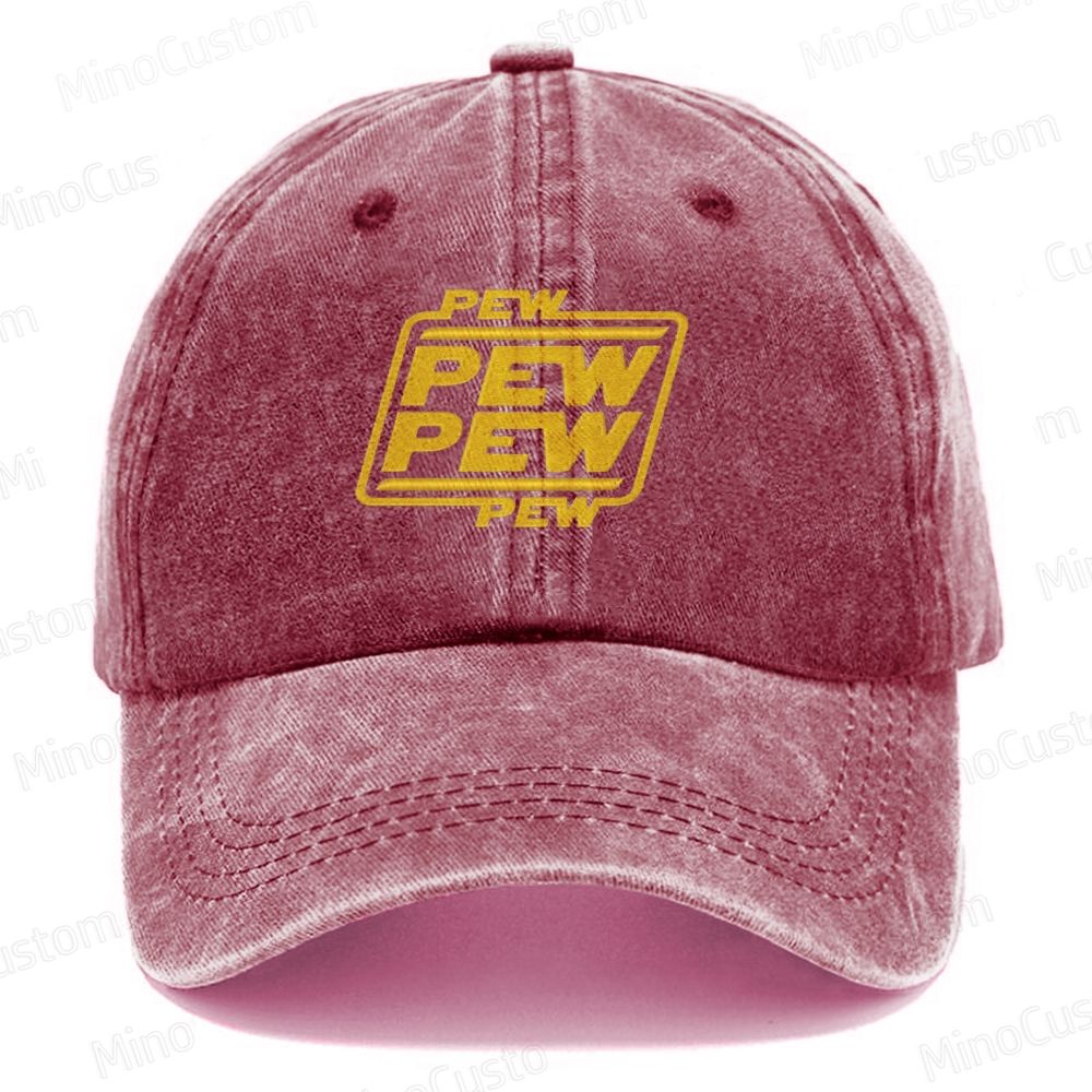 Pew Pew Pew Embroidery Washed Cap 