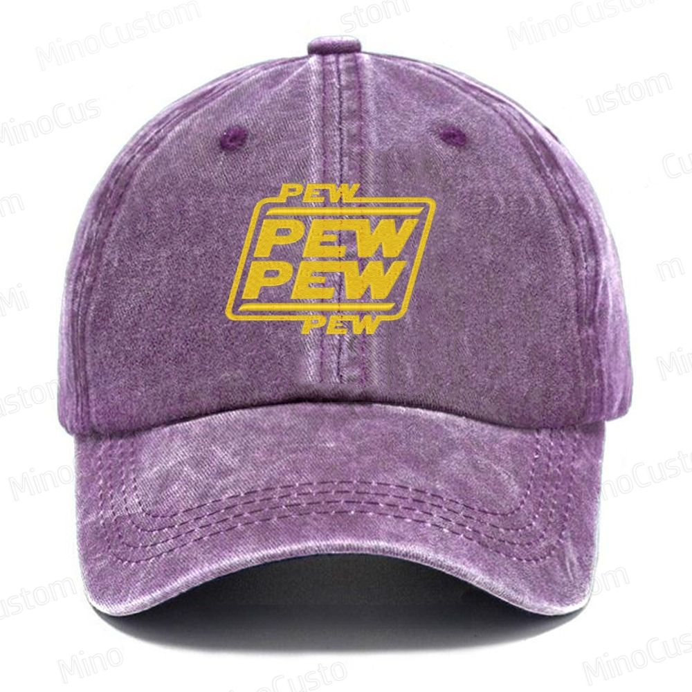 Pew Pew Pew Embroidery Washed Cap 