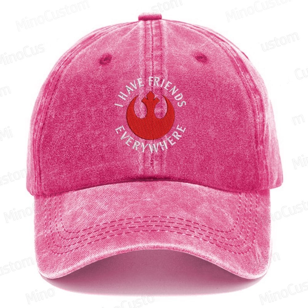 I Have Friends Everywhere Embroidery Washed Cap