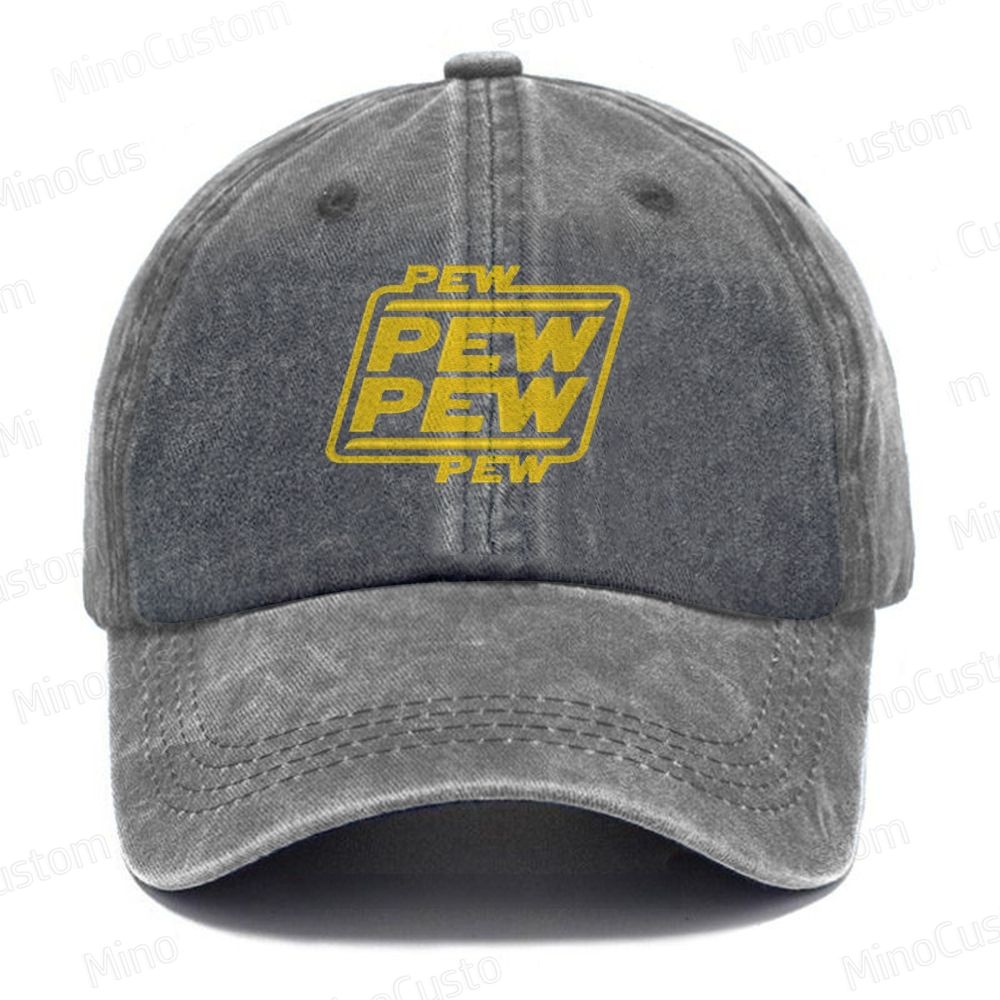 Pew Pew Pew Embroidery Washed Cap 