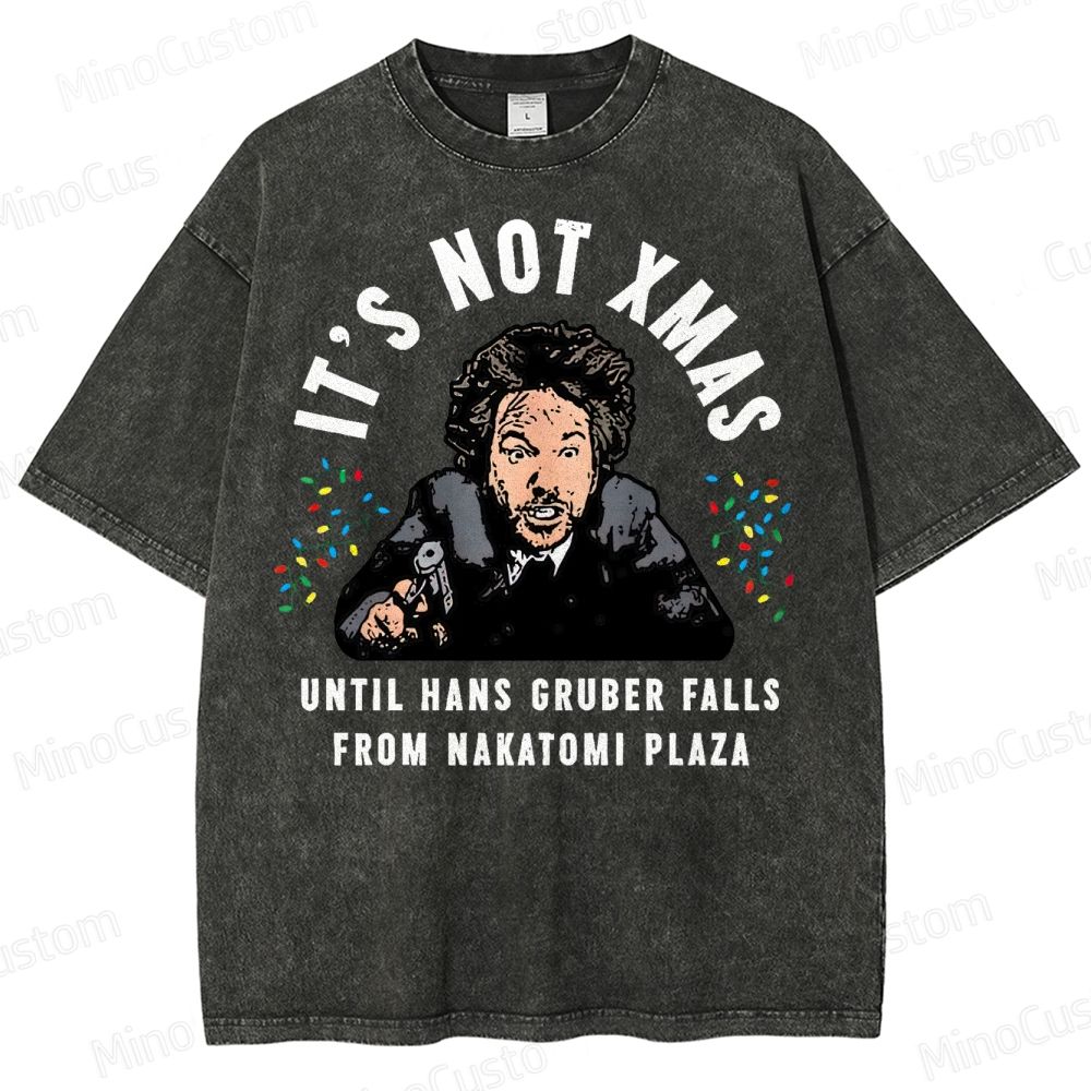 Hans Gruber Christmas Washed T-Shirt 